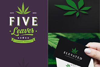 do custom cannabis weed logo design 24hours
