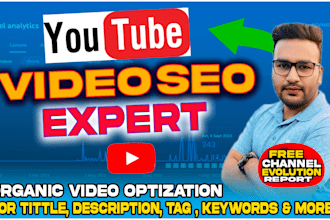 be your youtube channel growth strategist and SEO expert