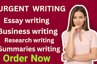 do urgent essay writing, case study, research and summaries