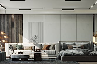 modernize 3d interior design,living room render, architect visualization,blender
