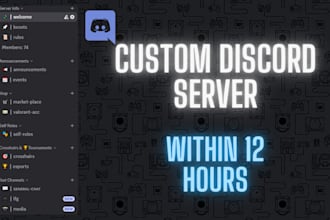 setup fully custom discord server within 12 hours