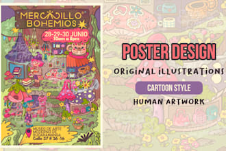 draw an event concert poster flyer illustration