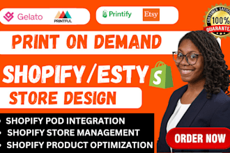 shopify print on demand, tshirt store, printful, printify esty store, esty store