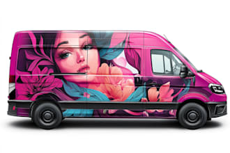design unique car wrap, van wrap design, truck wrap