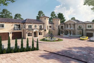 redesign 3d villa exterior, interior layout , factory design, poultry renovation