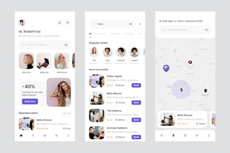 develop IOS, android online booking hair beauty salon app, salon app design