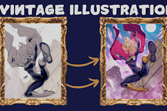 design retro vintage illustration retro comic book pop art, retro vintage poster