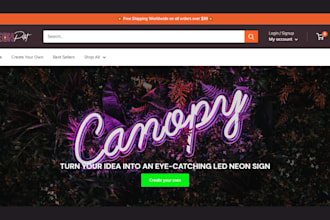 build luxury neon shopify store neon light store custom neon dropshipping store