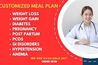 be your expert nutritionist for customized meal plans