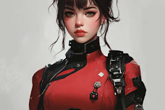 make fancy character design or concept art character art