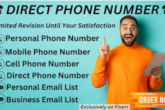 collect direct phone numbers, cell phones, mobile phone numbers, and email lists