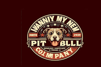 do make pitbull vintage logo design with 1 day delivery