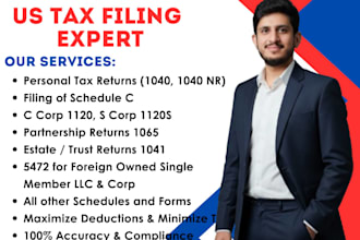 prepare and e file US tax returns and irs returns for individuals and business