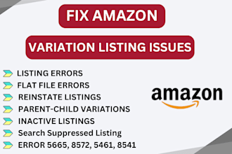 resolve and fix amazon product listing variation issues