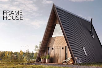 design a custom 3d model of your frame house, inside and out