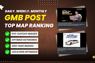 gmb posts 30 content with unique geo tag images for local ranking