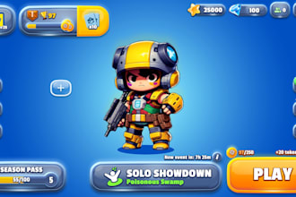 design professional game UI, photoshop, figma, game ui, ui design, ui ux design