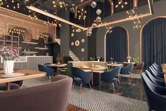 turn old property to modern resturant,cafe shop,hq rendering,gym,hotel,vr tour