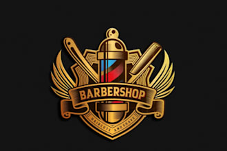 create barber and barber shop logo