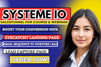 set up a webinar sales funnel or course sales funnel on systeme io