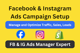 setup and manage shopify facebook ads campaign for traffic, sales, leads