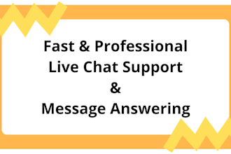 be your live chat agent for customer care and customer support executive