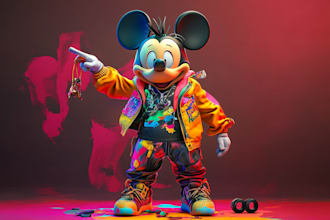 desing a disney style cartoon character from your photo