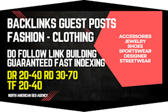 do guest post backlinks fashion beauty clothing USA UK canada australia