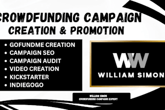 create and promote gofundme indiegogo kickstarter crowdfunding campaign