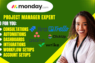 setup automations integrations with monday com trello make com asana clickup
