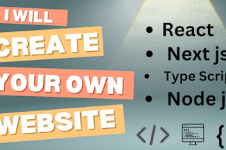 develop full stack web app using react javascript nextjs typescript nodejs