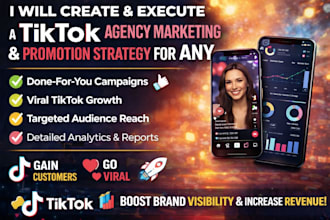 create and execute a tiktok agency marketing and promotion strategy for any