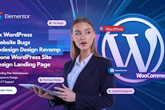 fix wordpress website bugs error redesign clone revamp wp landing page website