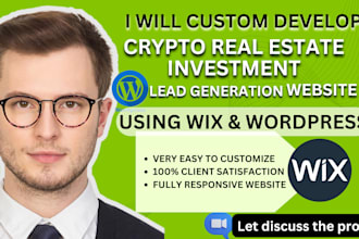 build crypto real estate investment lead generation website, seo optimization