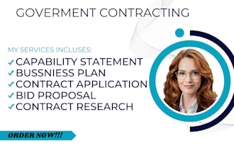 do government contracts, rfq, rfp research, bid proposal, grant, business plan