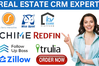 set up and manage real estate CRM lofty, kvcore, follow up boss idx website