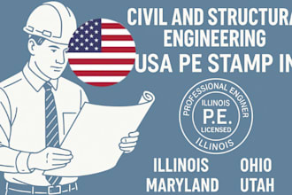 civil and structural engineering usa pe stamp in illinois, ohio, maryland, utah