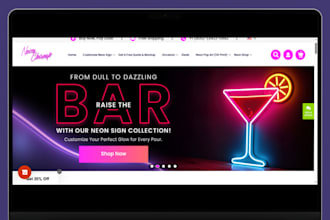 design profitable neon shopify store neon website neon sign neon light neon logo