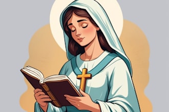design cartoon character holy saint christian bible illustration