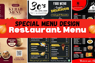 do amazing food menu design, food flyer, food poster, menu card, price list