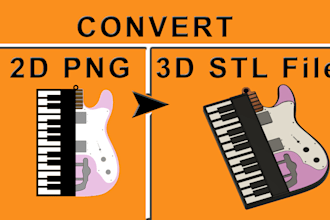 convert 2d logo design file to 3d stl files for 3d printing