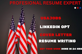 craft a professional resume  usajobs cover letter, linkedin opt
