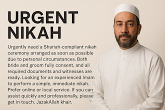 help you do nikah online with wali and witnesses as your imam