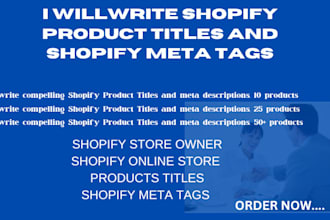 write shopify product titles and shopify meta tags