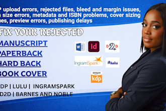 upload, format, resize, fix rejected book cover, book, ebook, for KDP publishing