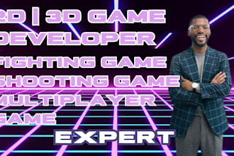 develop 3d, 2d fighting game, shooting game for mobile, pc, console, steam, xbox