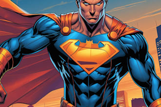 draw you a dc or marvel style comic book superhero character