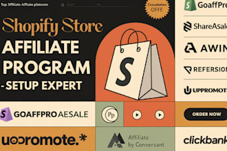 setup affiliate program for shopify store goaffpro awin shareasale rakuten
