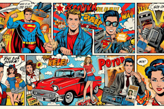 design retro vintage illustration retro comic book pop art