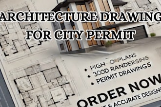 autocad architectural drawings, mep, adu, floor plan, site plan for city permit